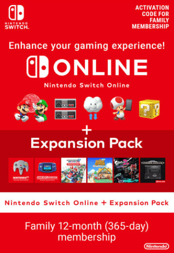 Nintendo Switch Online + Expansion Pack Membership 12 Lună (Family)