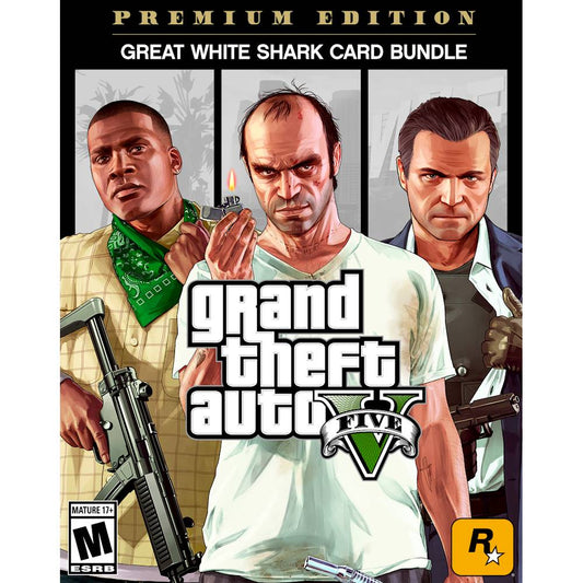GTA V - Premium Online Edition &amp; Great White Shark Card Bundle (DLC)