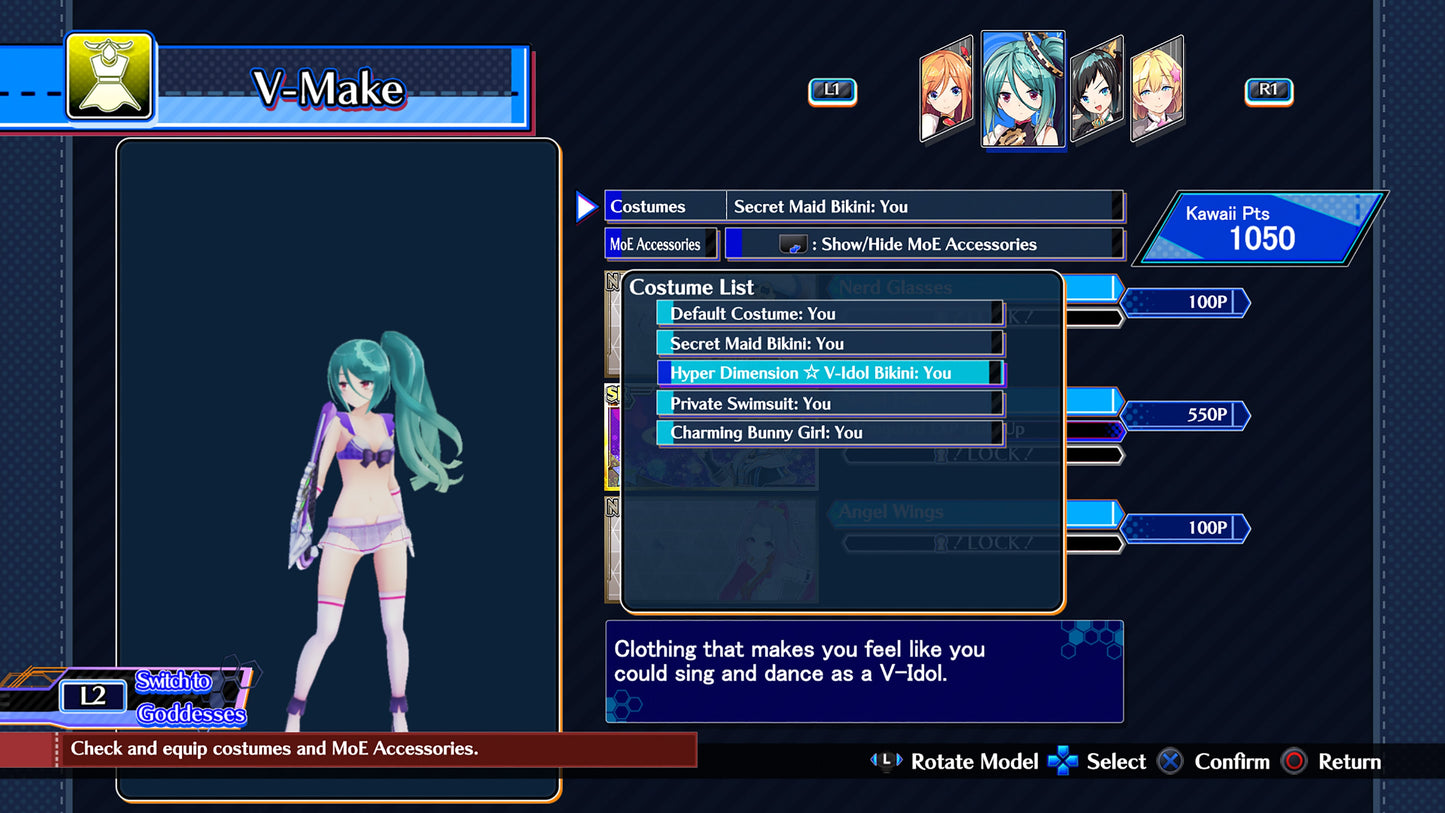 Neptunia Virtual Stars - Swimsuit Outfit: V-Idol Set (Steam)