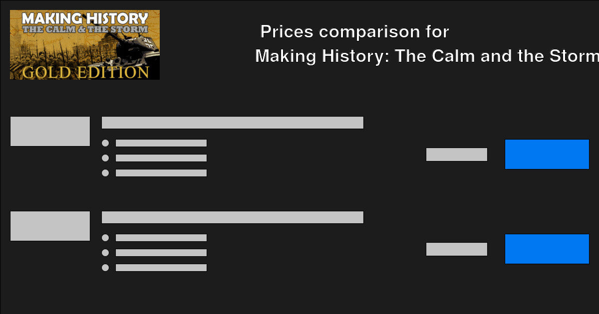 Making History: The Calm &amp; the Storm Gold Edition Steam CD Key